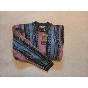 Steven Land Sweater M (NWT) | Vibrant Jacquard Retro Knit